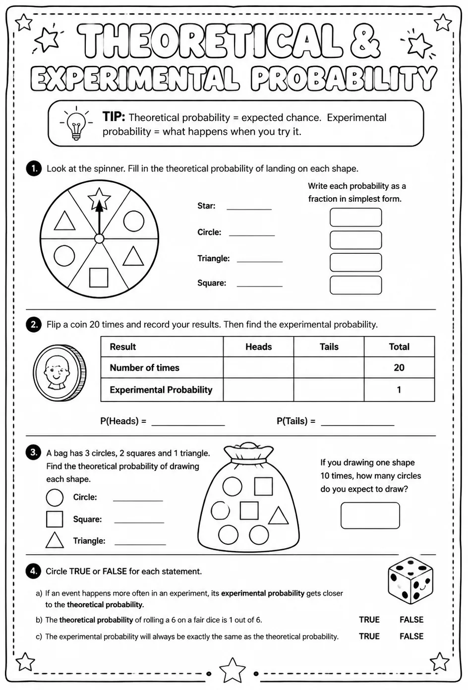 Theoretical and experimental probability