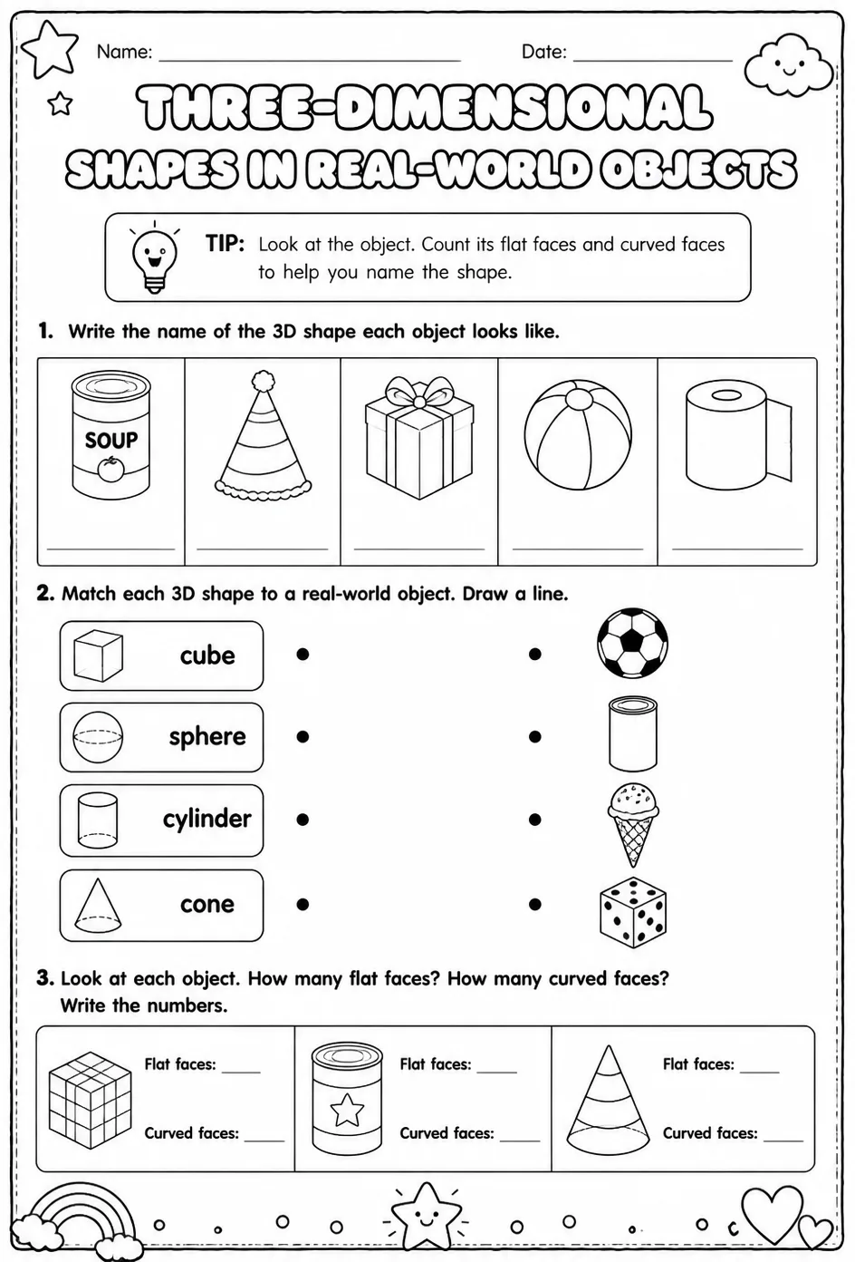 Three-dimensional shapes in real-world objects