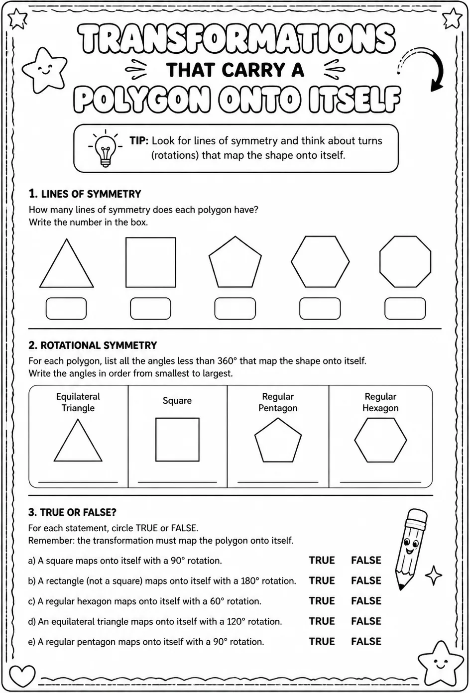 Transformations that carry a polygon onto itself