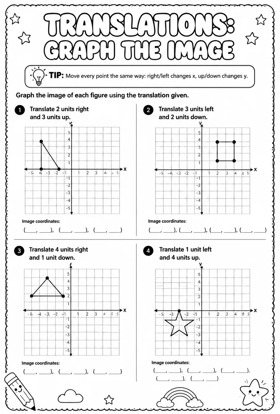 Translations: graph the image