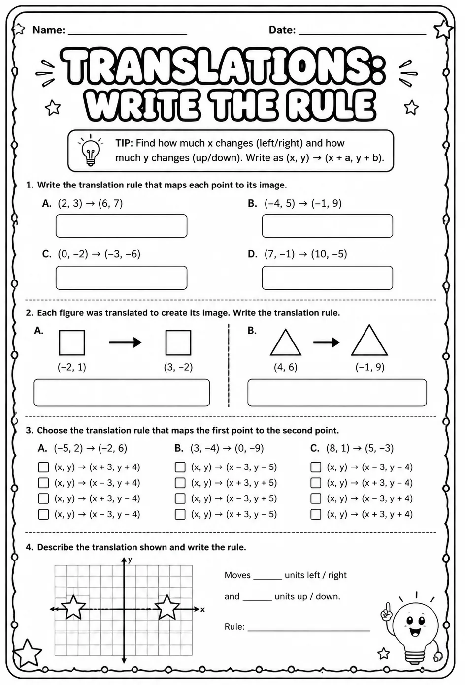 Translations: write the rule
