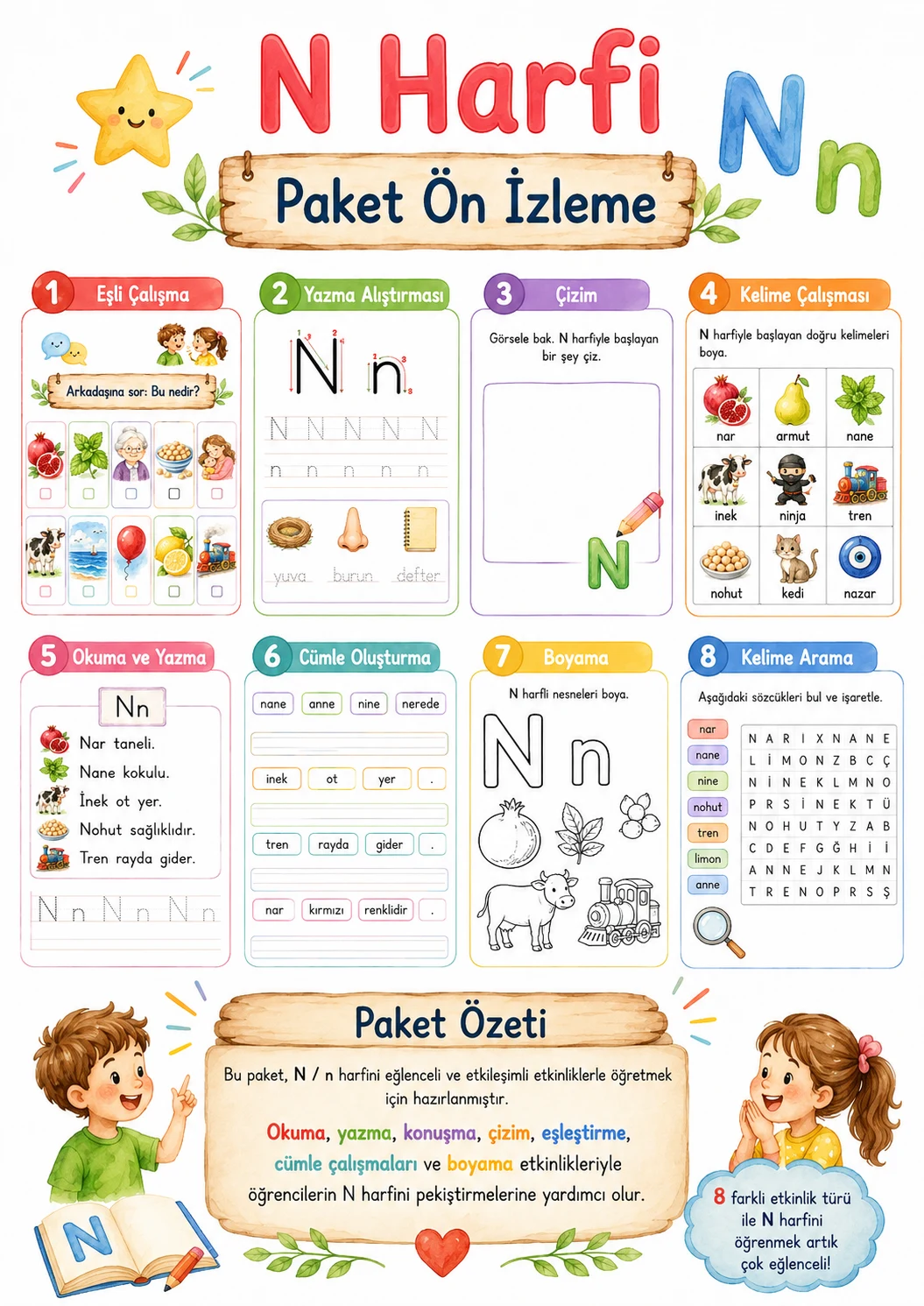 Turkish Letter N Phonics Worksheets Pack