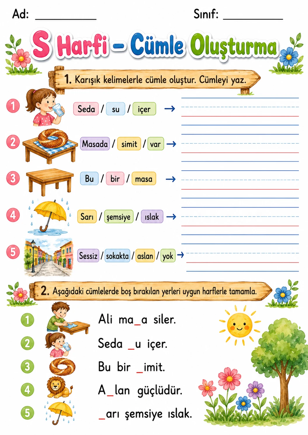 Turkish Letter S Phonics Worksheets Pack
