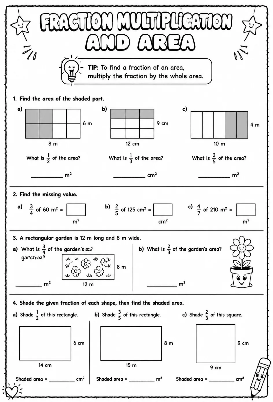 Understand fraction multiplication and area