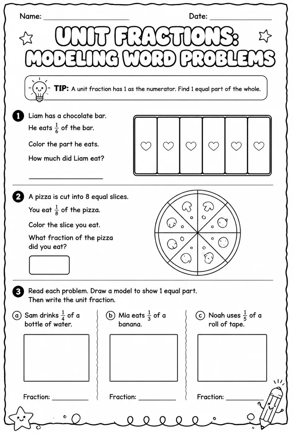 Unit fractions: modeling word problems