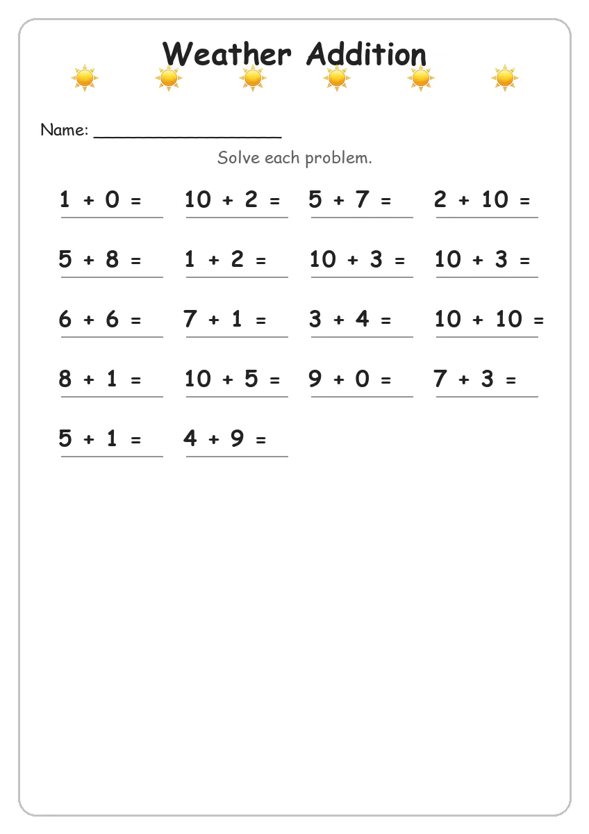 Weather Addition (Grade 1)