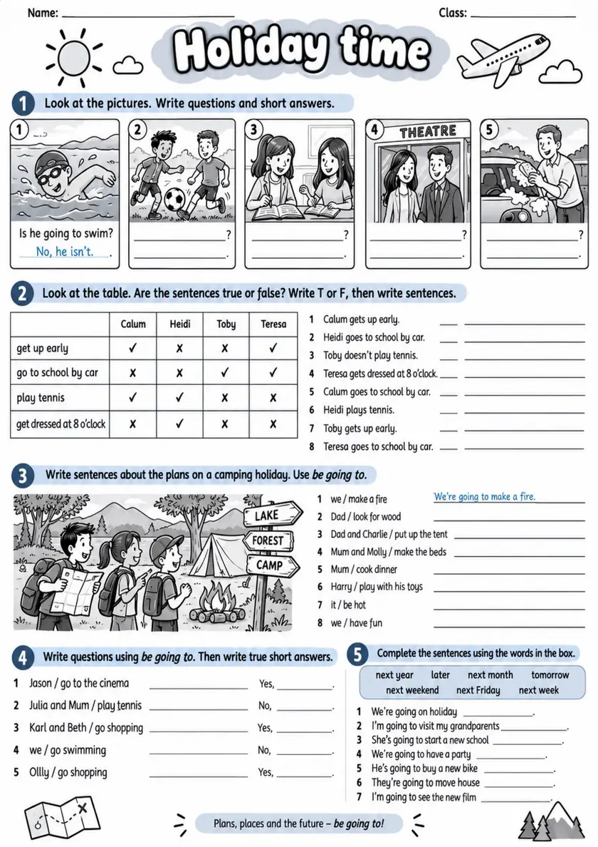 Present Simple Pack - 6 Worksheets | Grades 3-4 Grammar grades 3 4 printable PDF preview