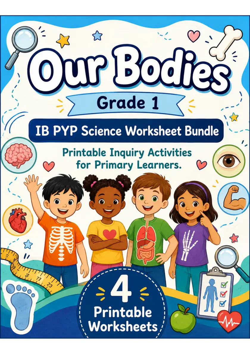 Our Bodies Worksheets | Grade 1 PYP Science grade 1 printable PDF preview