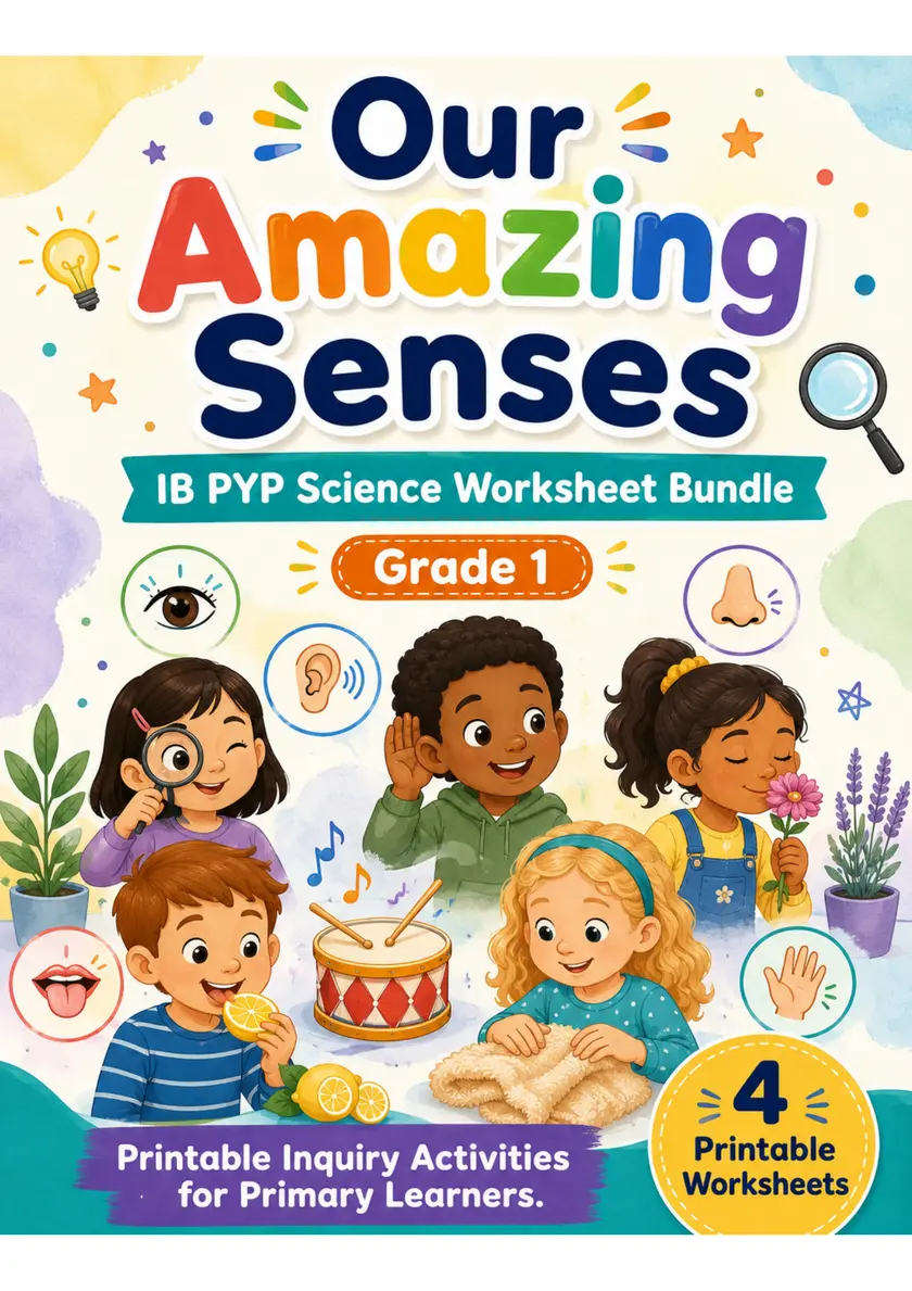 Our Amazing Senses Worksheets | Grade 1 PYP Science grade 1 printable PDF preview