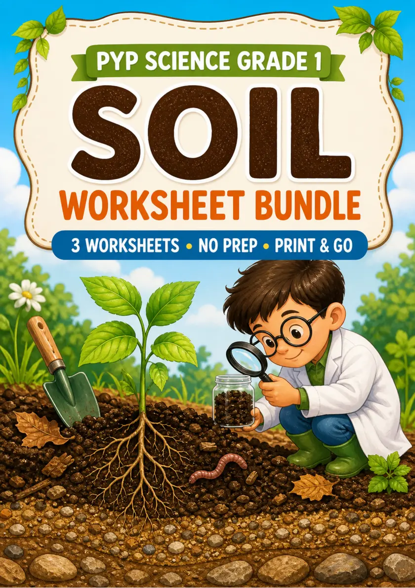 Soil Worksheets | Grade 1 PYP Science grade 1 printable PDF preview