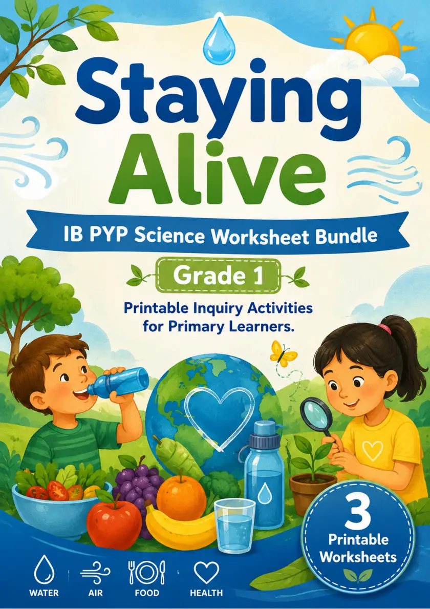 Staying Alive Worksheets | Grade 1 PYP Science grade 1 printable PDF preview