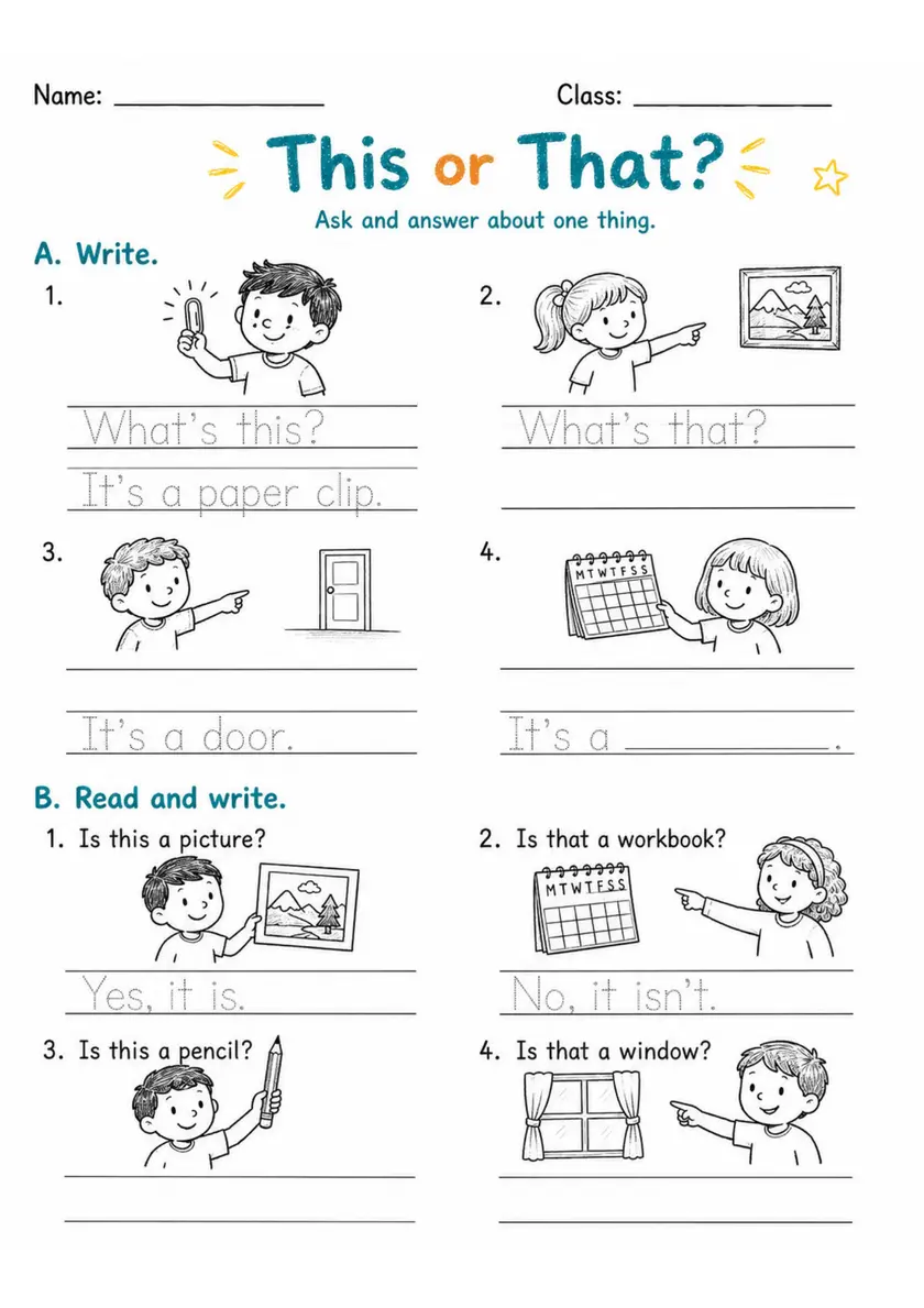 This Or That? | Grades 2-3 English Language Arts Worksheet grades 2 3 printable PDF preview