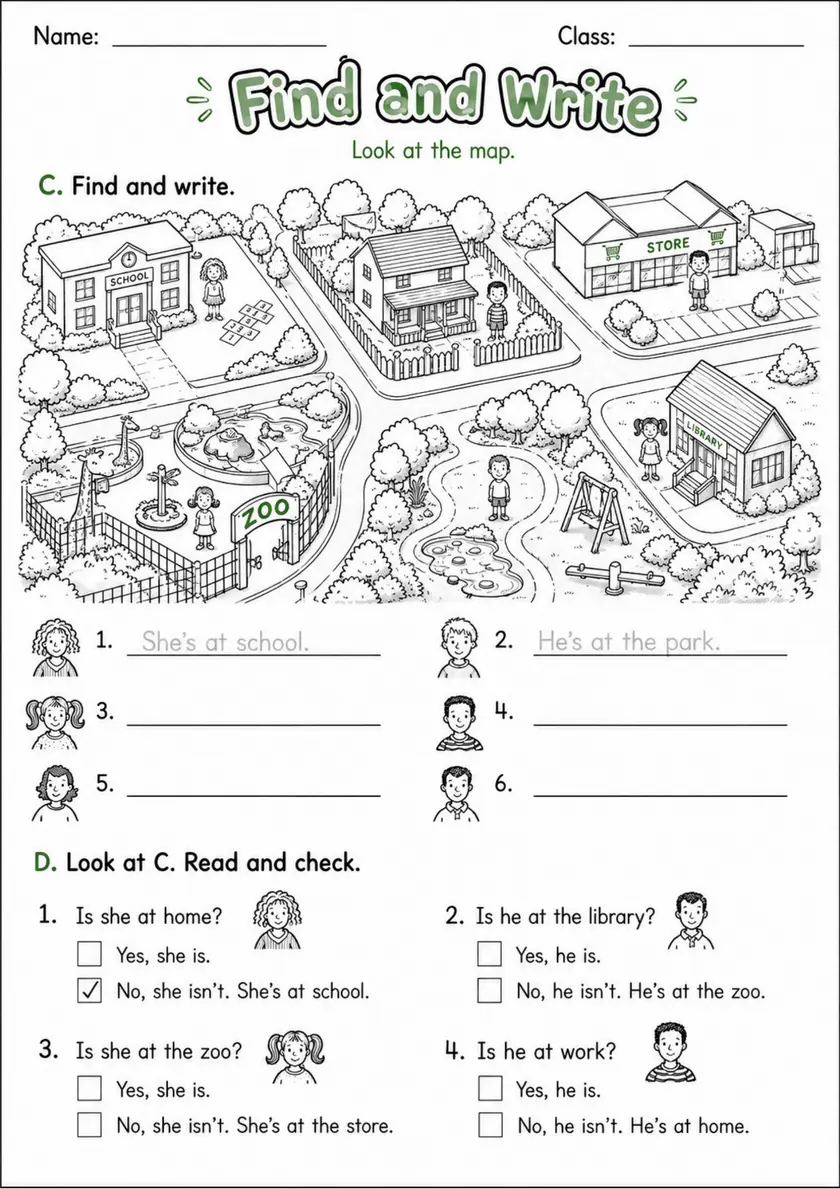 Find And Write | Grades 2-3 English Language Arts Worksheet grades 2 3 printable PDF preview