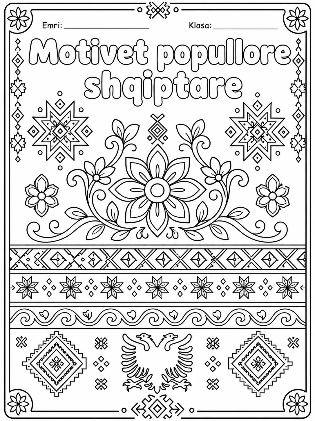 Motivet popullore shqiptare - Faqe ngjyrosjeje