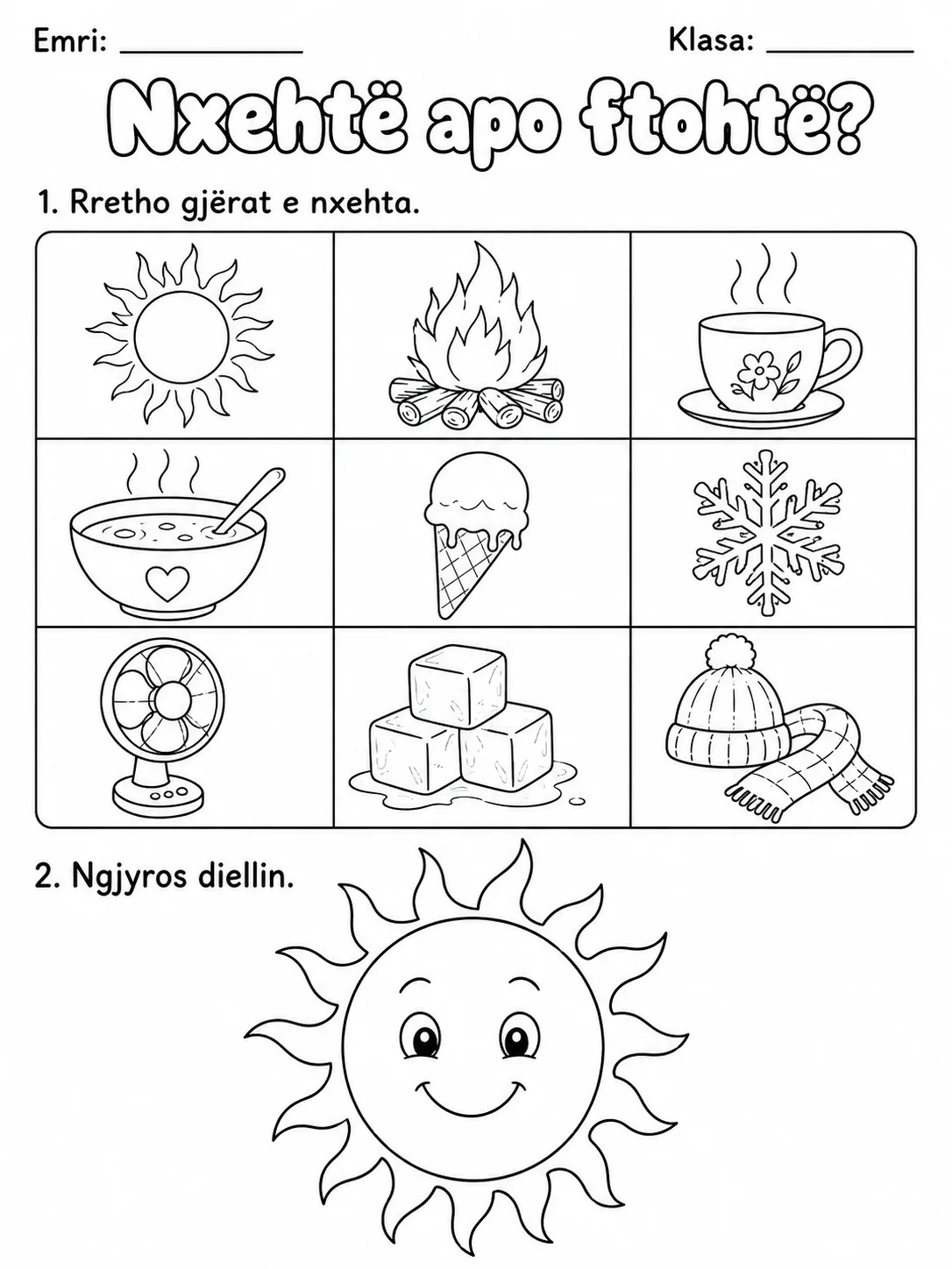 Energjia dhe nxehtësia - Pako fletësh pune