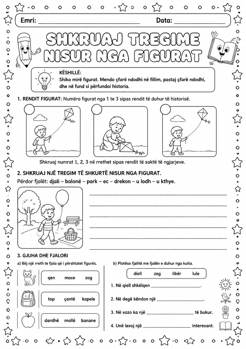 Shkruaj tregime nisur nga figurat