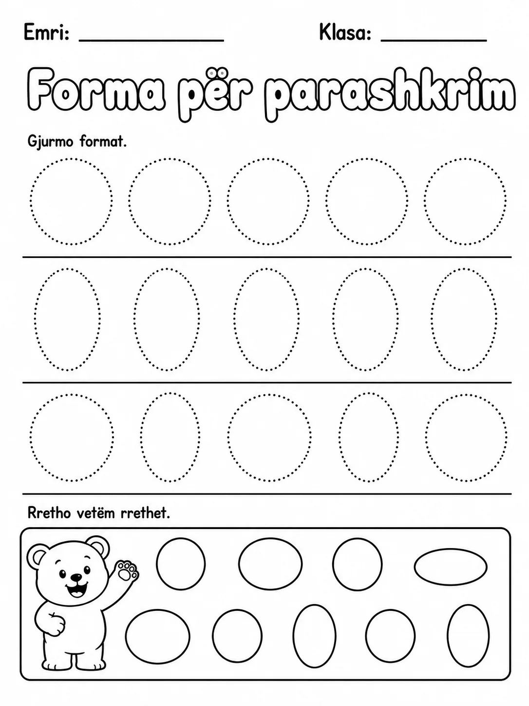 Forma për parashkrim - Pako fletësh pune
