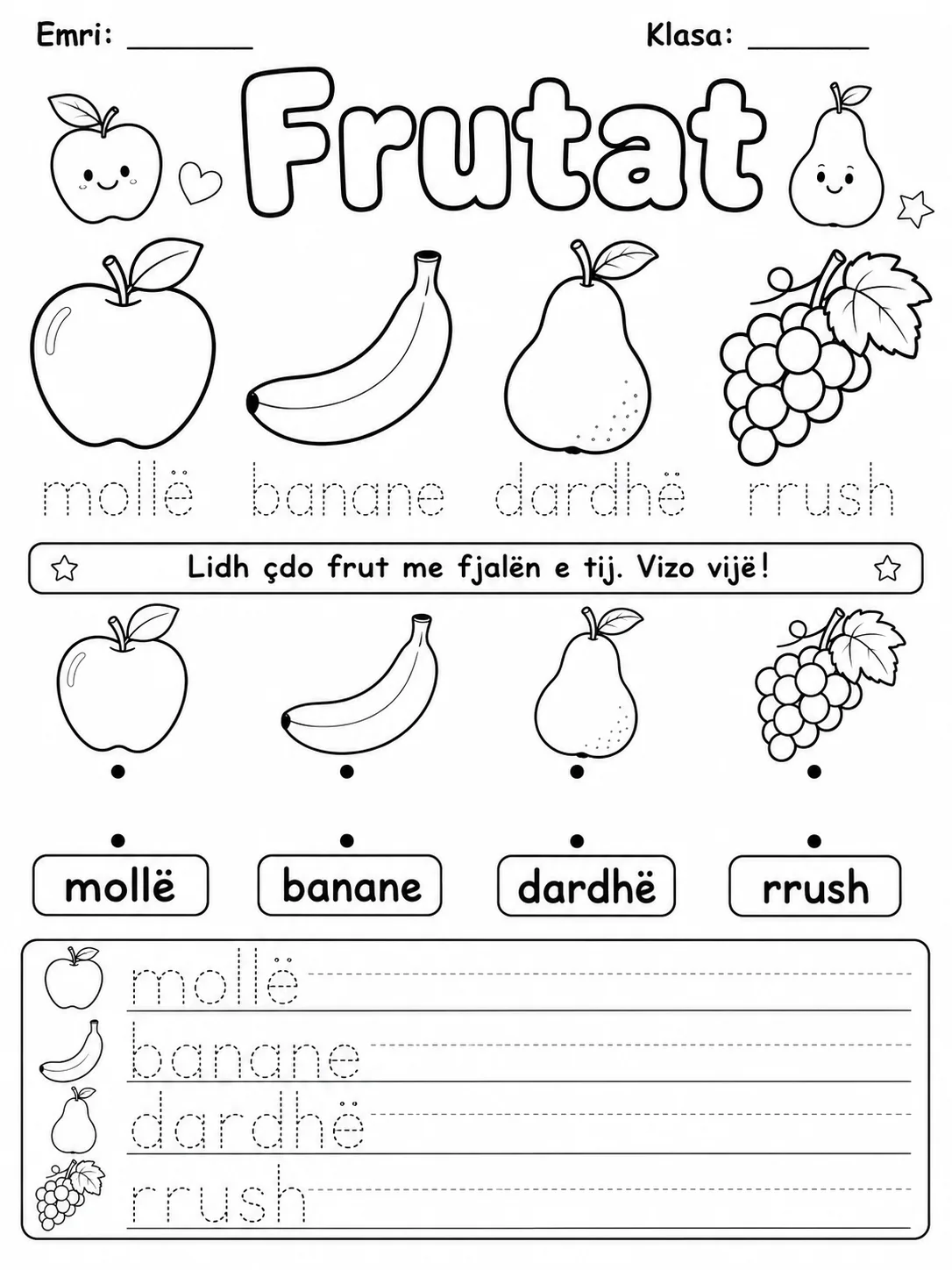 Fruta dhe perime - Pako fletësh pune