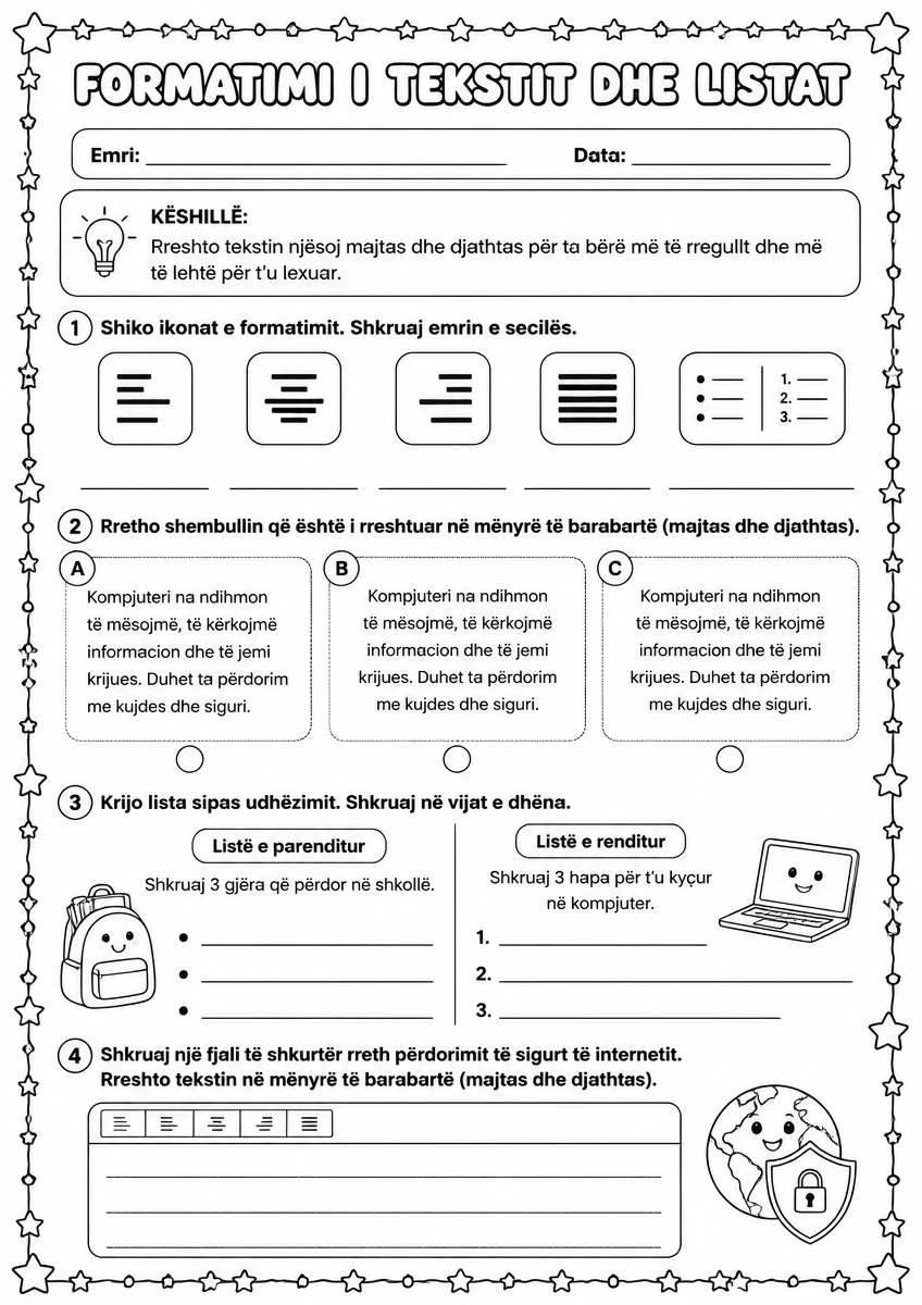 Formatimi i tekstit dhe listat