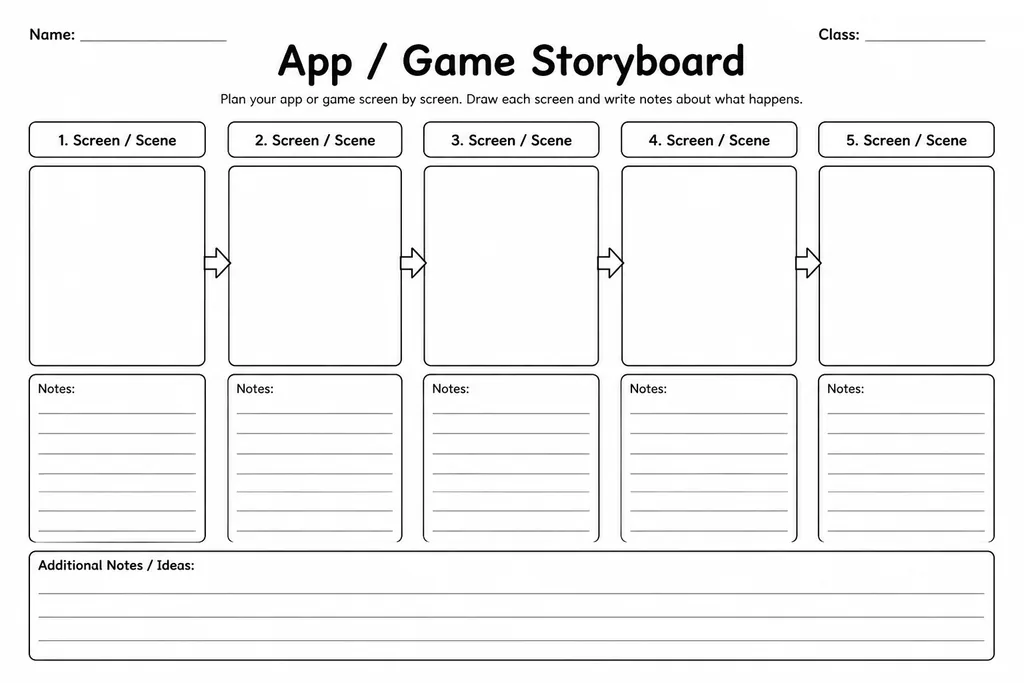 App / Game Storyboard