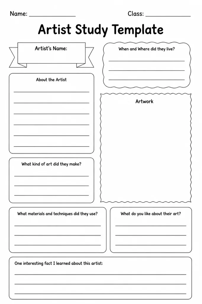 Artist Study Template