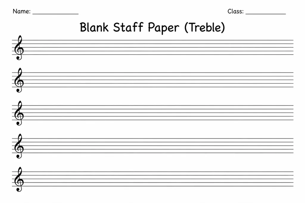 Blank Staff Paper (Treble)