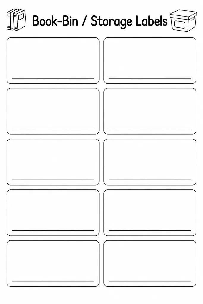 Book-Bin / Storage Labels