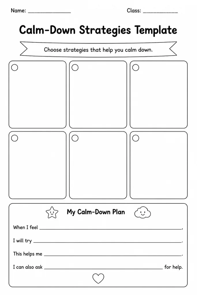 Calm-Down Strategies Template