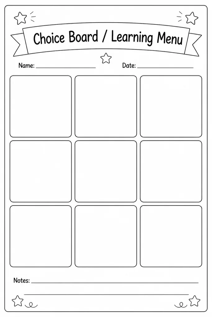Choice Board / Learning Menu