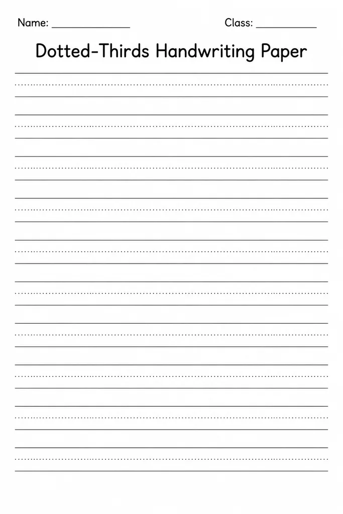 Dotted-Thirds Handwriting Paper
