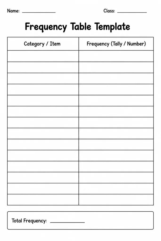 Frequency Table Template