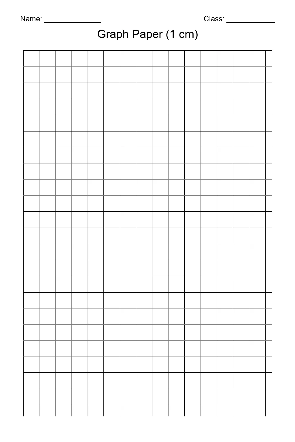Graph Paper 1 cm