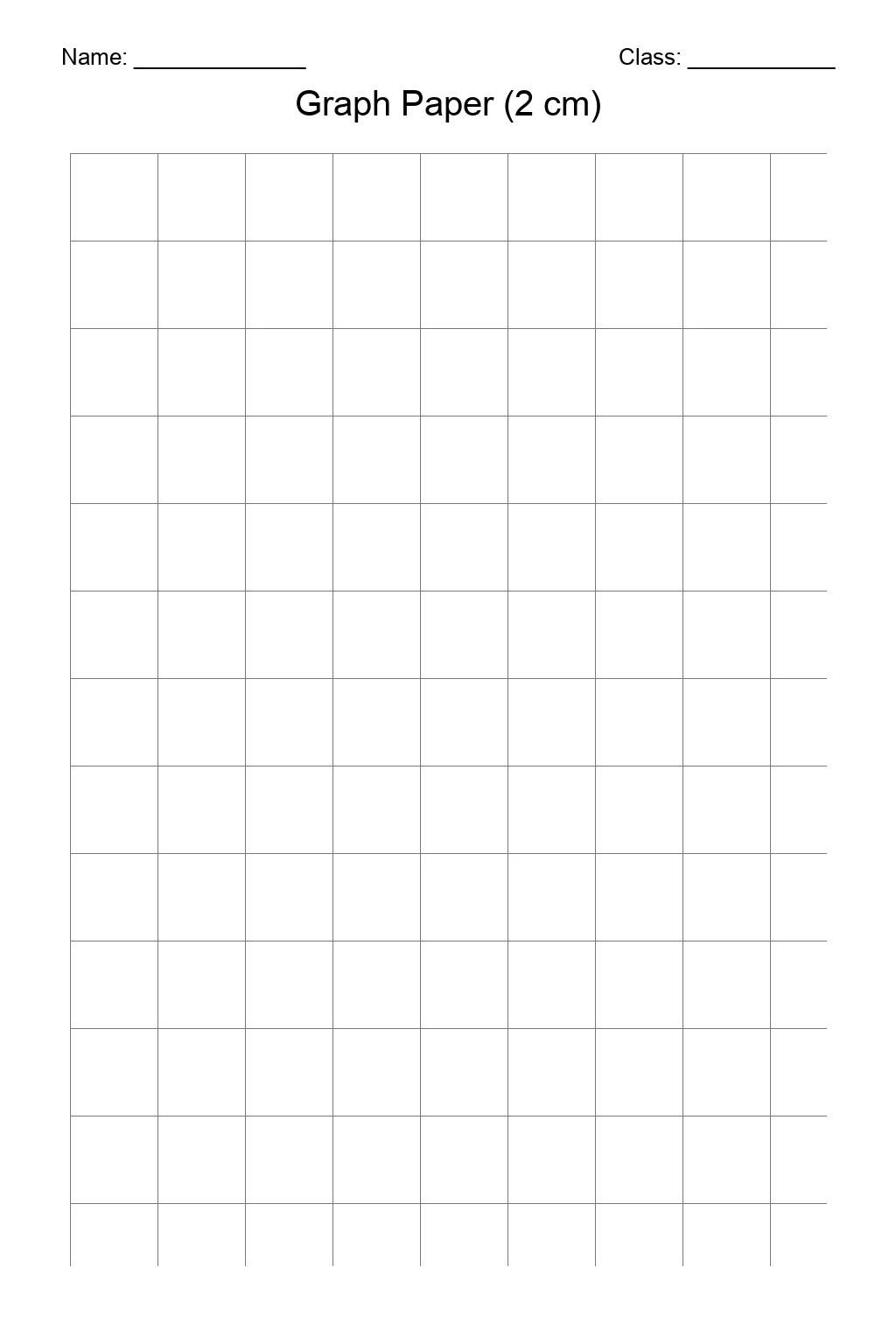 Graph Paper 2 cm
