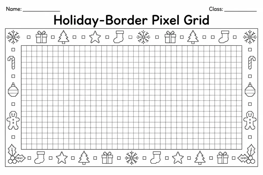 Holiday-Border Pixel Grid