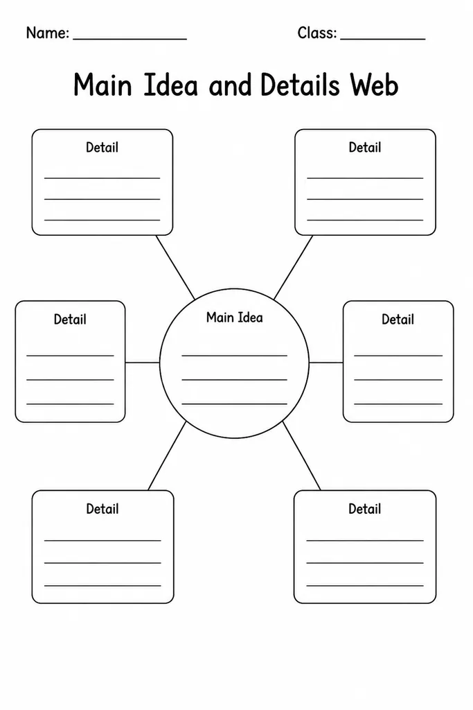 Main Idea and Details Web