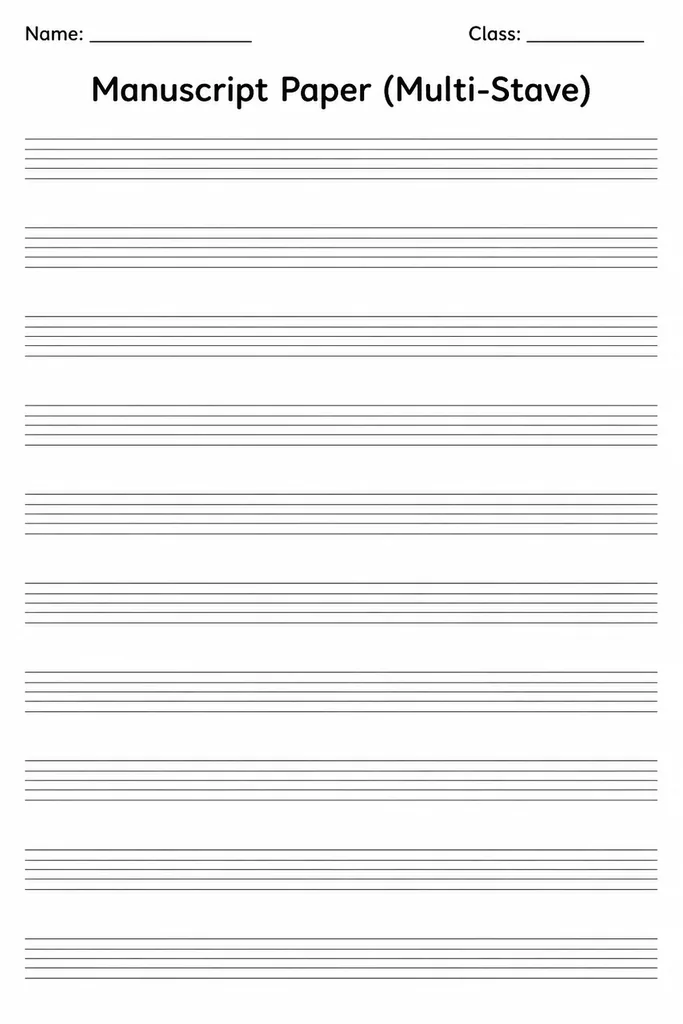 Manuscript Paper (Multi-Stave)