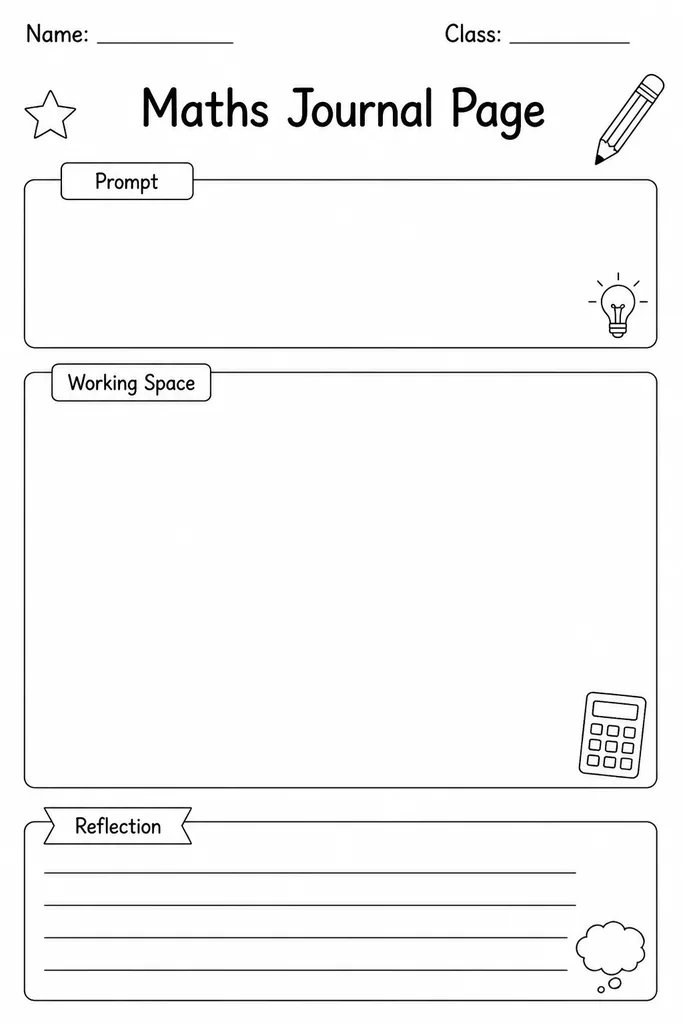 Maths Journal Page