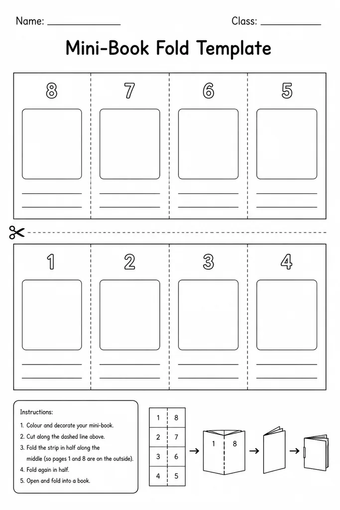 Mini-Book Fold Template