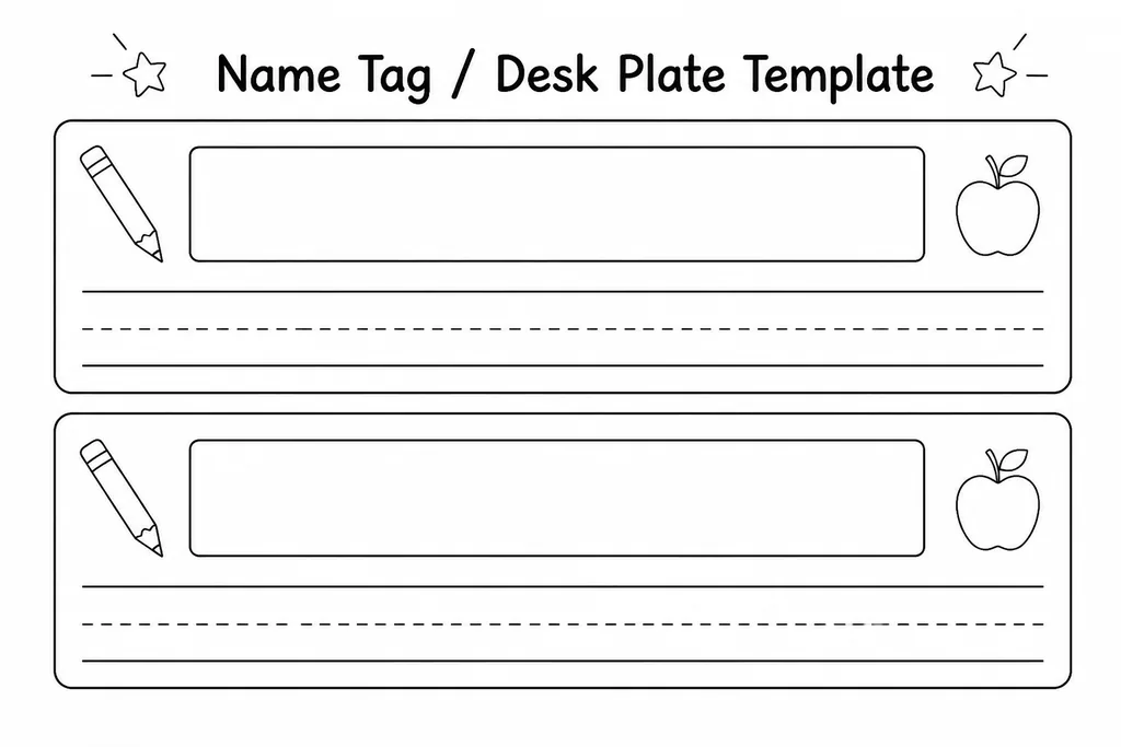 Name Tag / Desk Plate Template