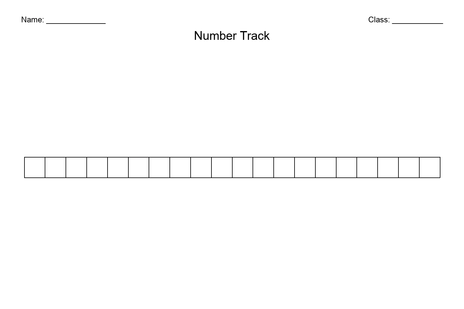 Number Track (Blank)