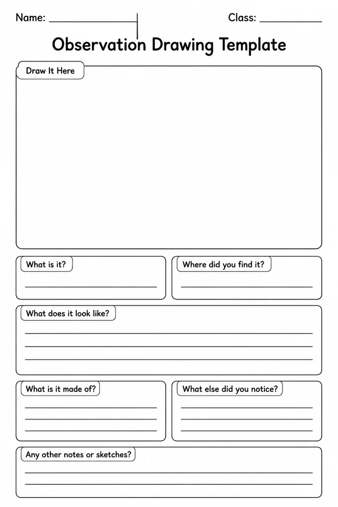 Observation Drawing Template