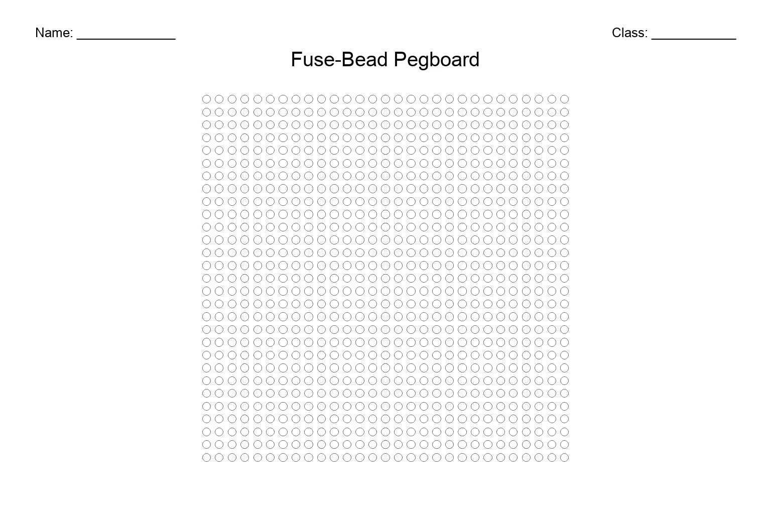 Perler / Fuse-Bead Pegboard Grid