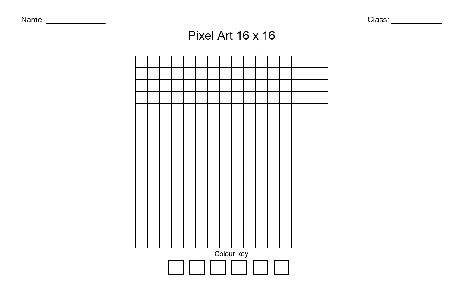 Pixel Art Grid 16x16 (Blank)
