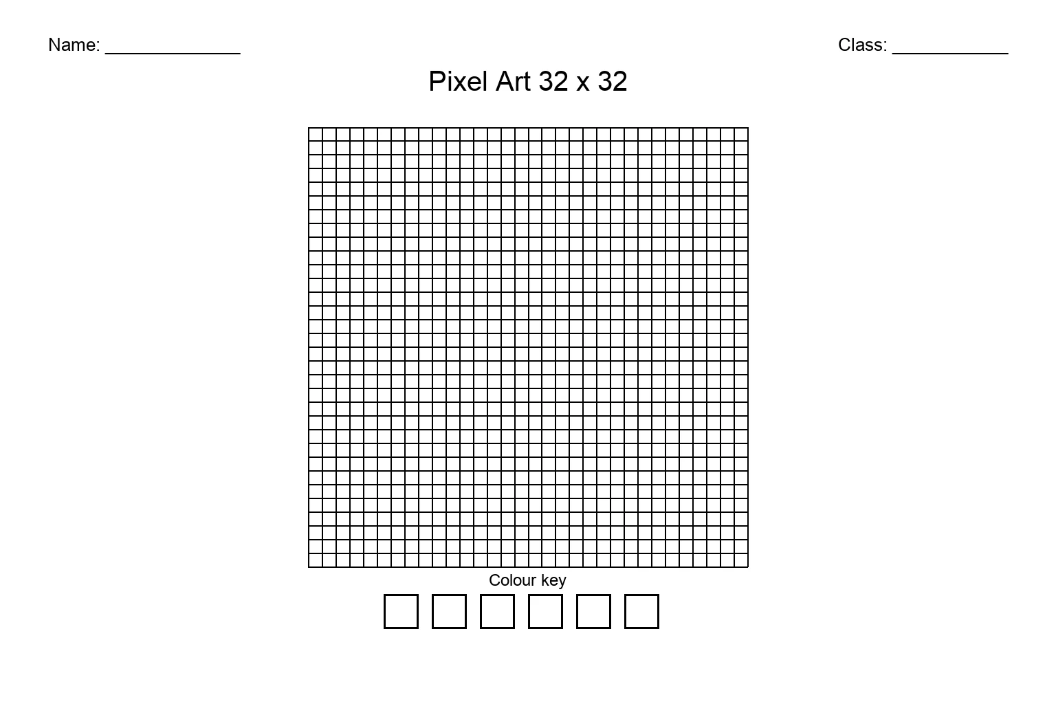 Pixel Art Grid 32x32 (Blank)