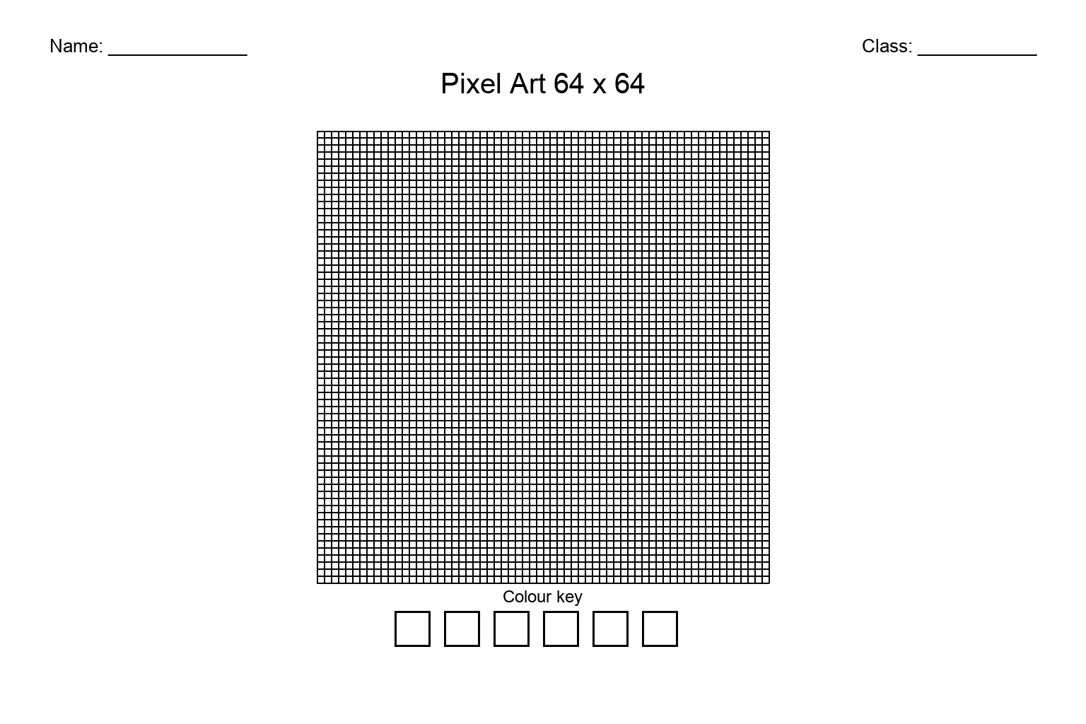 Pixel Art Grid 64x64 (Blank)