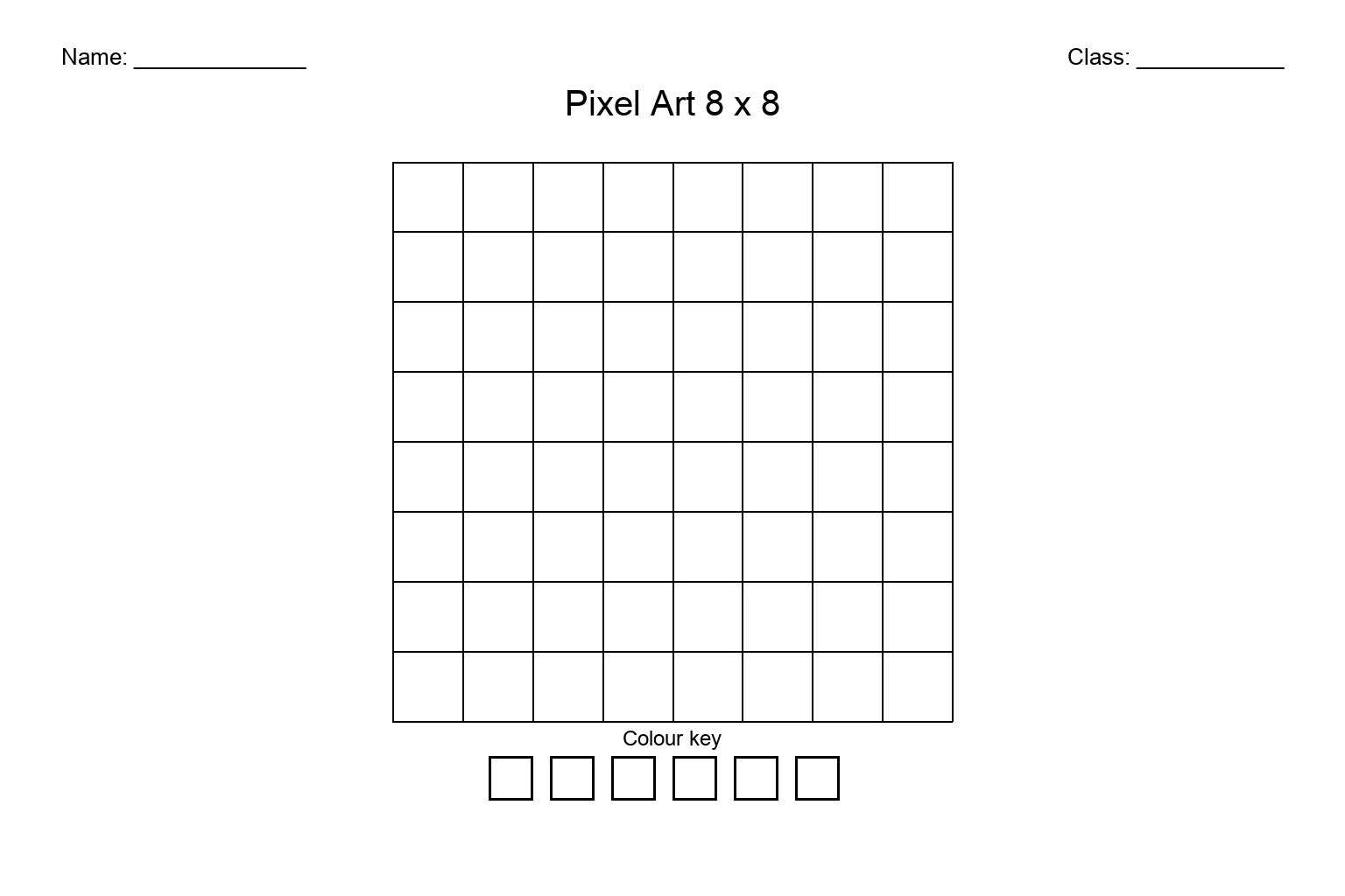 Pixel Art Grid 8x8 (Blank)