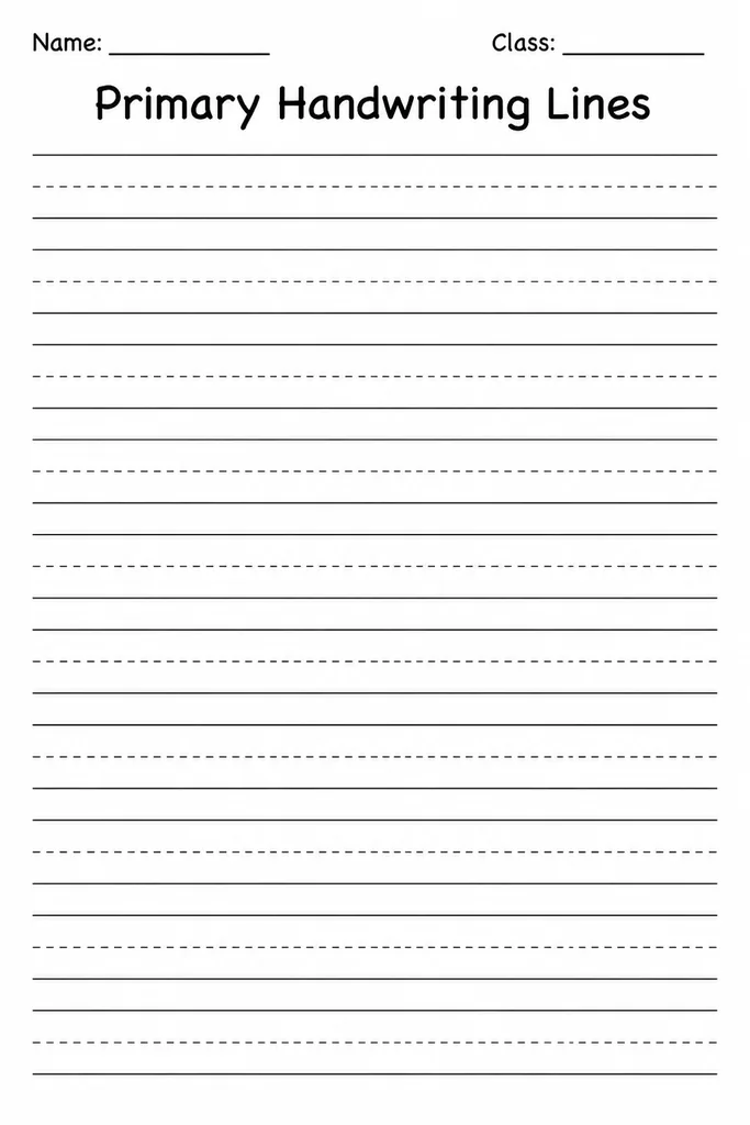 Primary Handwriting Lines