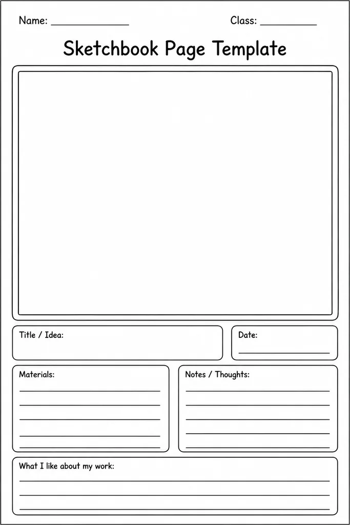Sketchbook Page Template