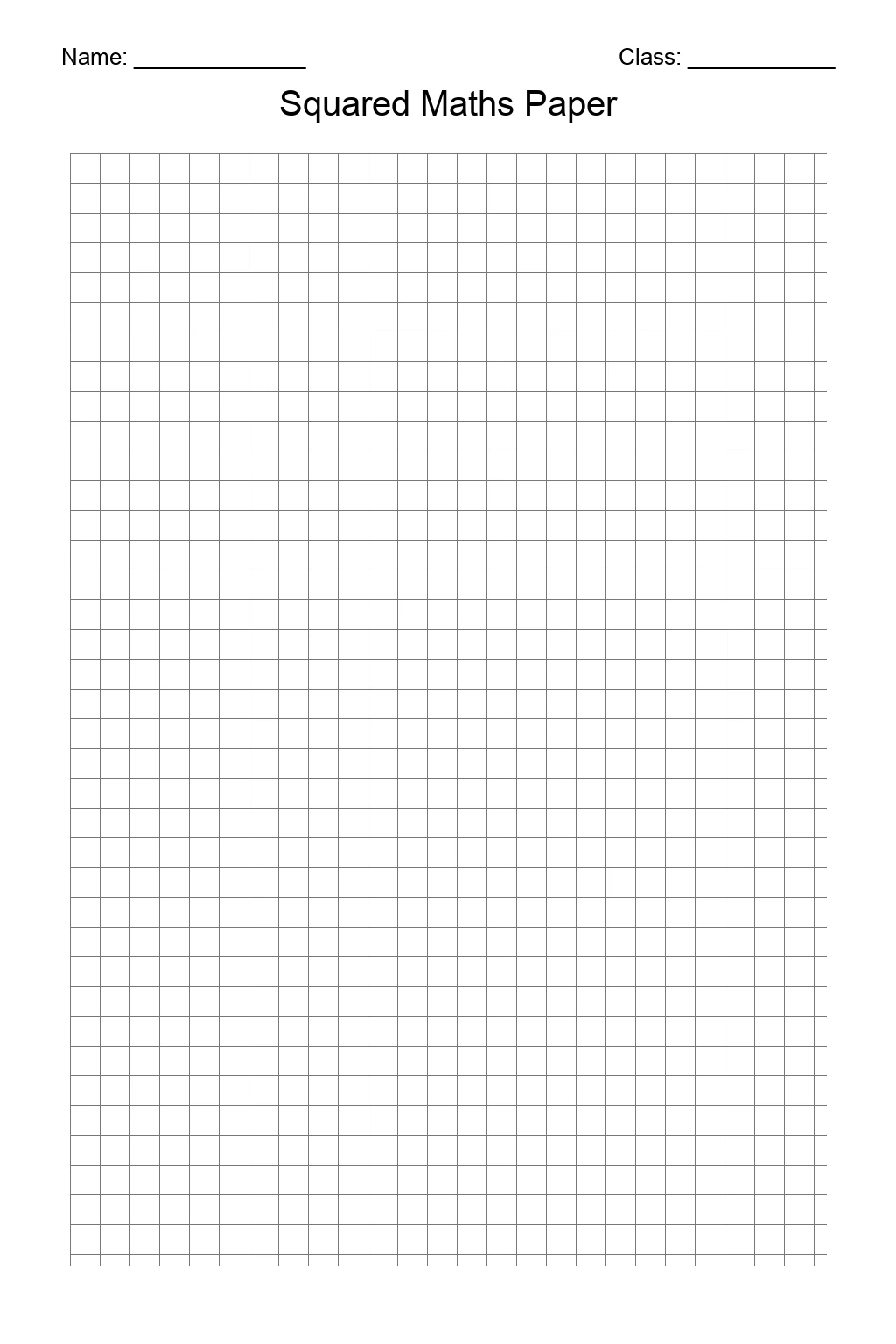 Squared Maths Paper