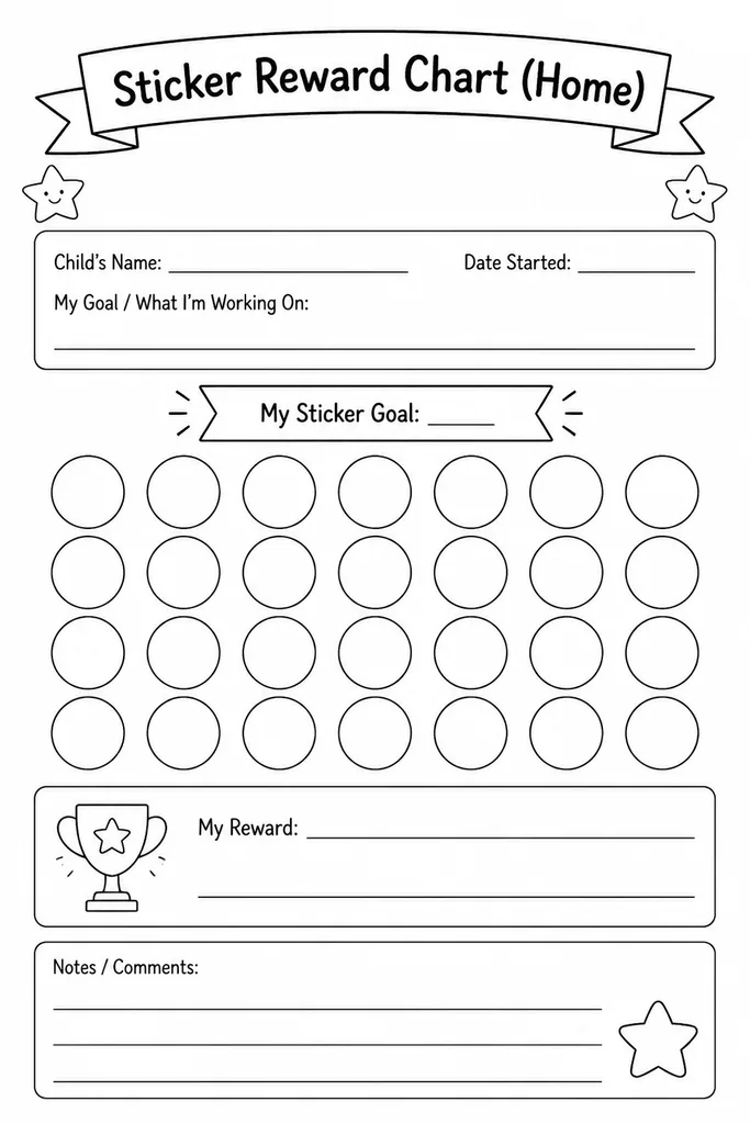 Sticker Reward Chart (Home)